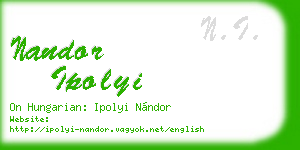 nandor ipolyi business card
